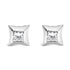 10K White Gold 1/2 Cttw Invisible Set Princess - Cut Diamond Stud Earrings (H - I Color, SI2 - I1 Clarity) - Pop&