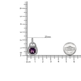 .925 Sterling Silver 8MM Amethyst & Diamond Accent Halo Dangle Earrings – I - J Color, I2 - I3 Clarity - Pop&
