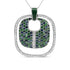.925 Sterling Silver Green Enamel Pendant with 1/2 Cttw Diamond, Sapphire, and Tsavorite Openwork Statement 18" Pendant Necklace - Pop&