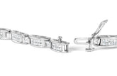 14K White Gold Diamond Tennis Bracelet – 2.0 CTTW with Princess and Baguette Cuts - Pop&