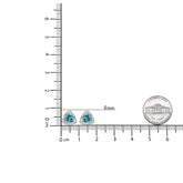 .925 Sterling Silver 6x6 mm Trillion Cut Blue Topaz Gemstone and Diamond Accent Stud Earring (I - J Color, I1 - I2 Clarity) - Pop&