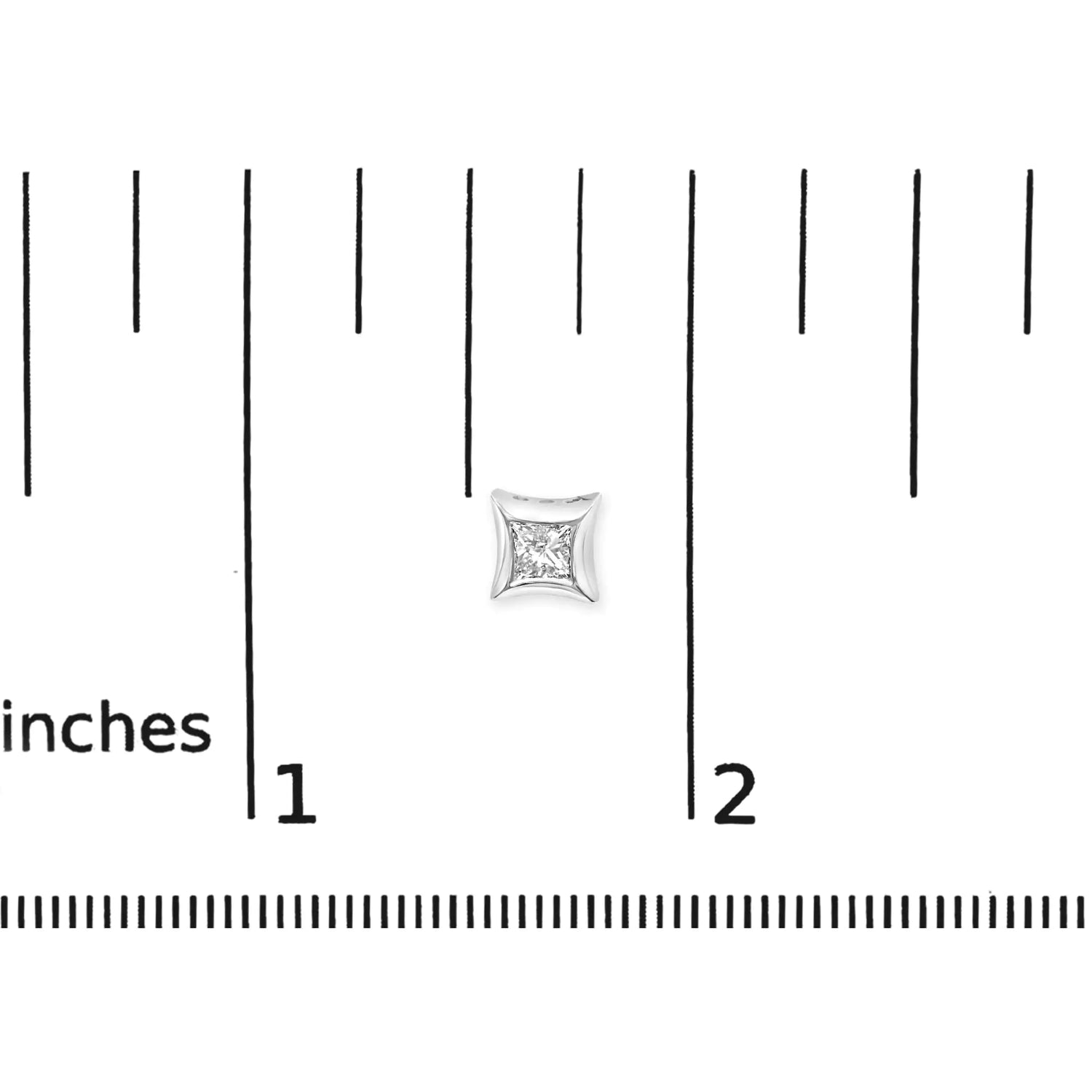 10K White Gold 1/2 Cttw Invisible Set Princess - Cut Diamond Stud Earrings (H - I Color, SI2 - I1 Clarity) - Pop&